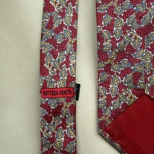 Bottega Veneta Red and Yellow Patterned Tie